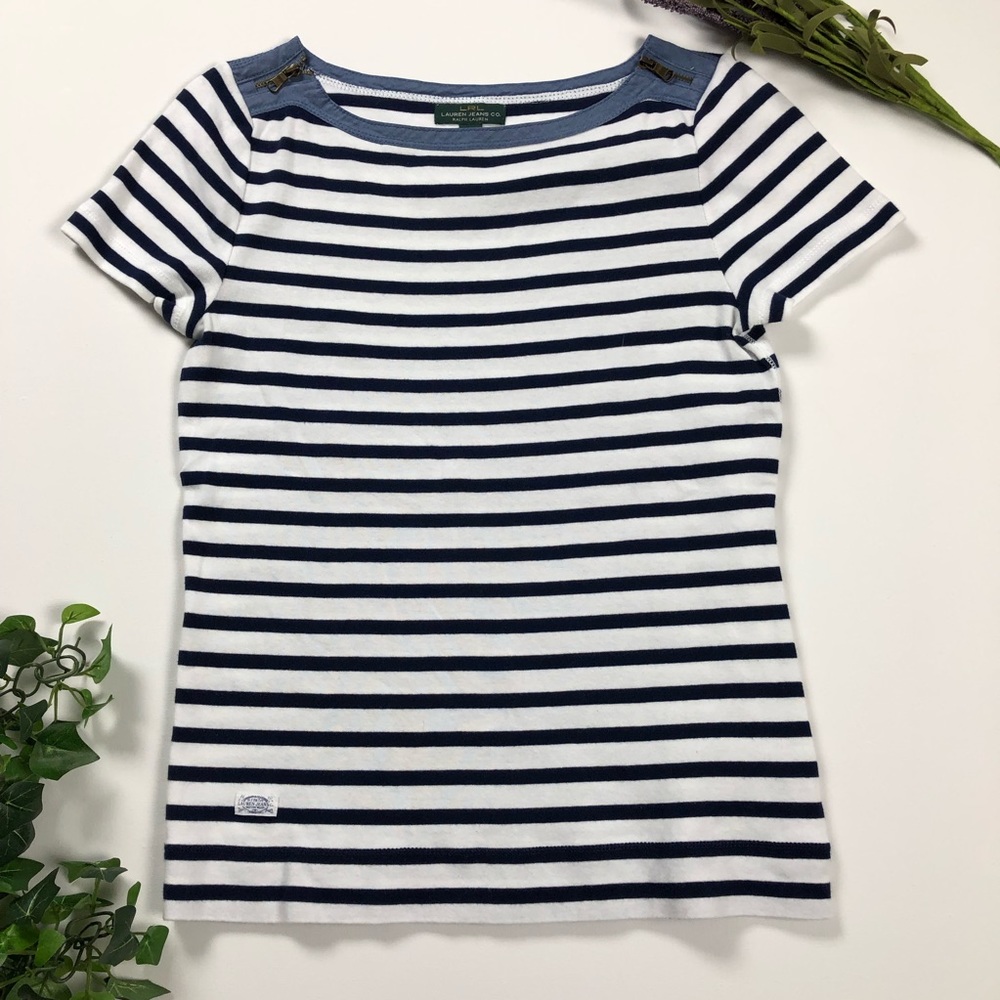 Lauren Jeans Striped Top.  Size M
